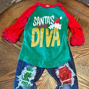 Girls 🎅🏼 top and jeans set